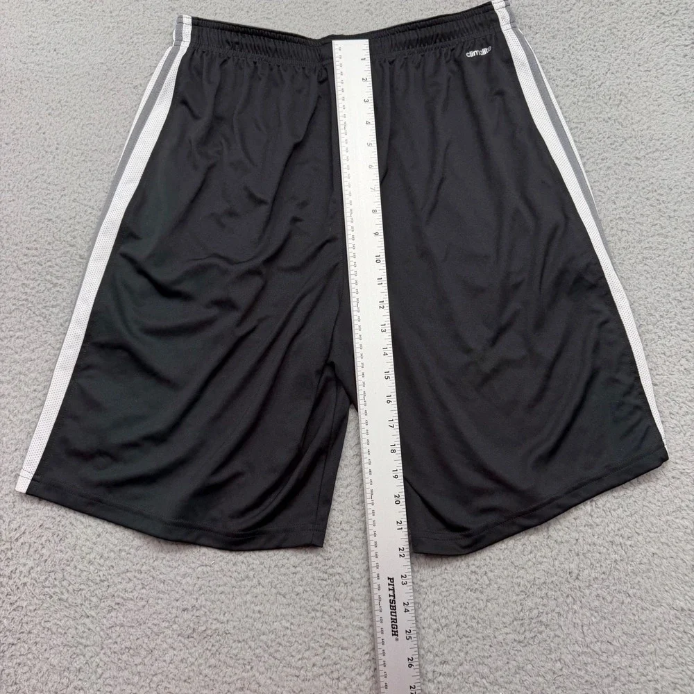 Adidas AA2927 Mens Large Black Climalite Performance 3-Stripe Basketball Shorts